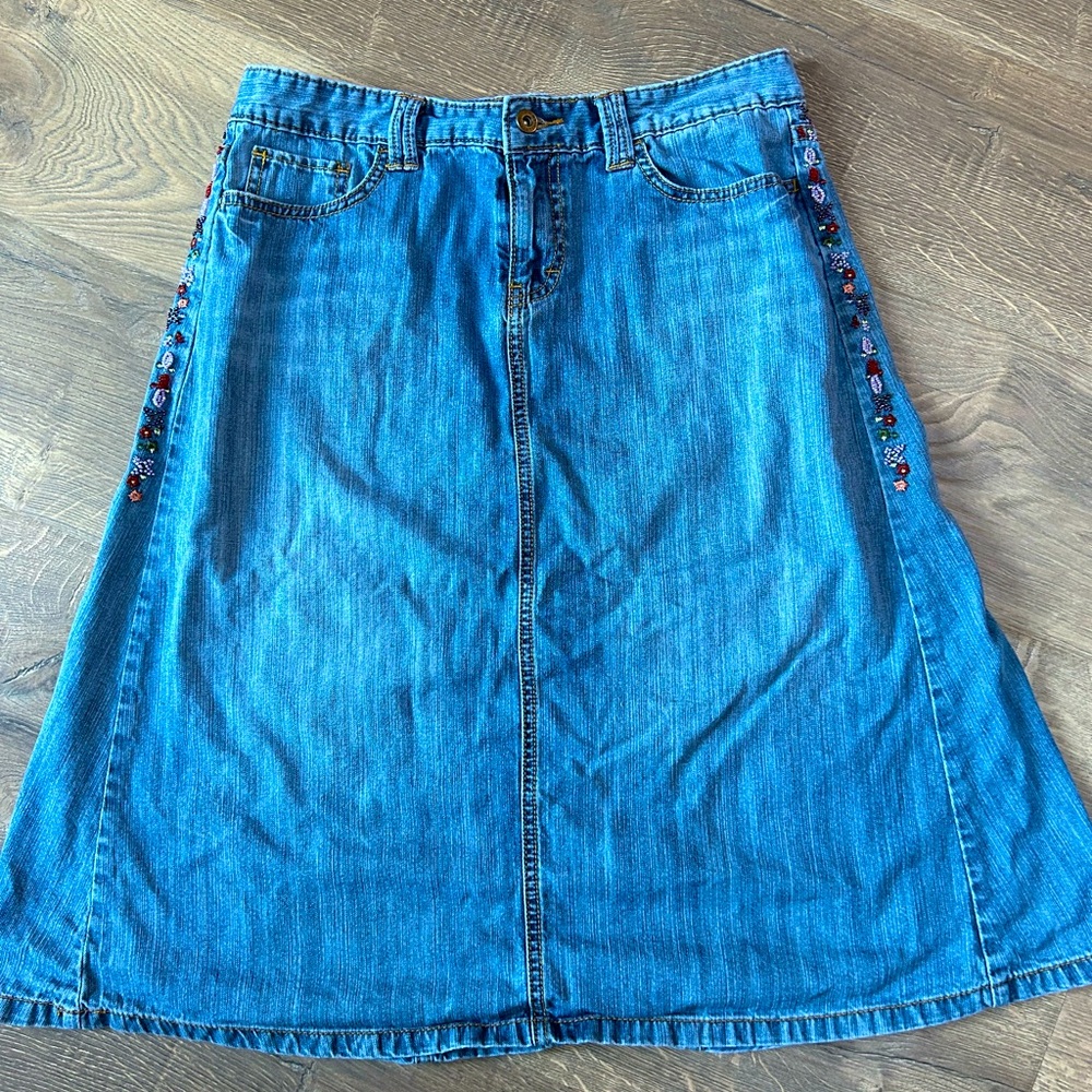VTG Tommy Hilfiger Beaded Midi Skirt (8)